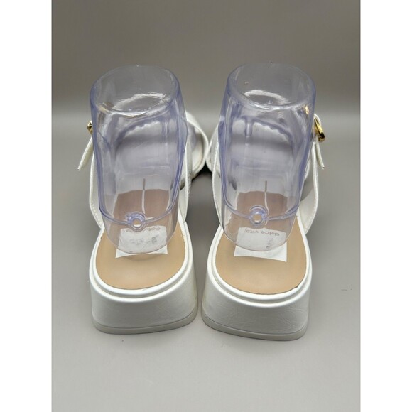 Dolce Vita Women's 2 Buckle Leather Strappy Sandals White Size 9 Missing buckle - Picture 3 of 7